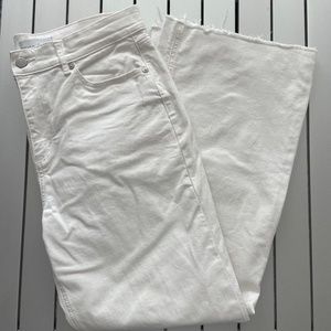Loft Petite Wide Leg White Jeans